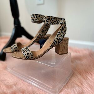 Aeropostale leopard ankle strap sandal in size 8.5